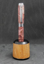 Load image into Gallery viewer, Fountain Pen and Stand Set  -Stabilized Elderberry Red